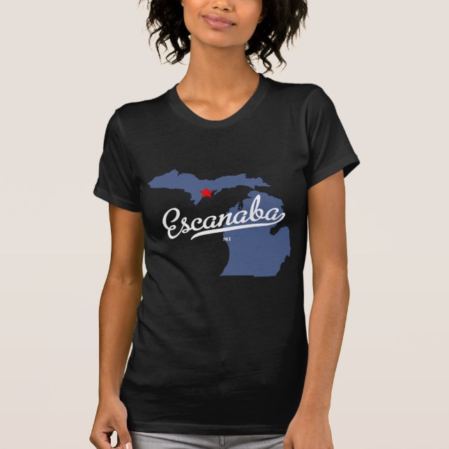 Escanaba Michigan MI skjorta T Shirt (Framsida)