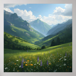 Escape för Wildblomberg - Vibrant Nature Wall A Poster