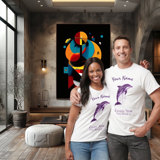 Escape Now - Kodbrytare | Cyberpunk Dolphin Art T Shirt (Skapare uppladdad)