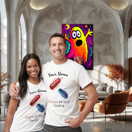 Escape or Stay - Red and Blue Pill Cyberpunk Art T Shirt