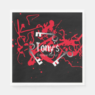 Escape Party Birthday Maze Nycklar Mystoppning Pappersservett