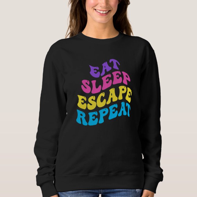 Escape Room Ät Sov Escape Upprepa för poäng och  T Shirt (Framsida)