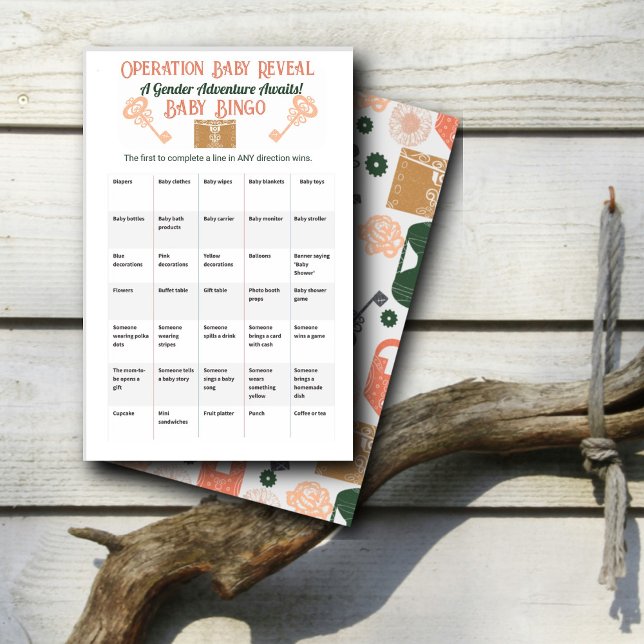 Escape Room Gender Reveal Baby Bingo Flygblad (Skapare uppladdad)
