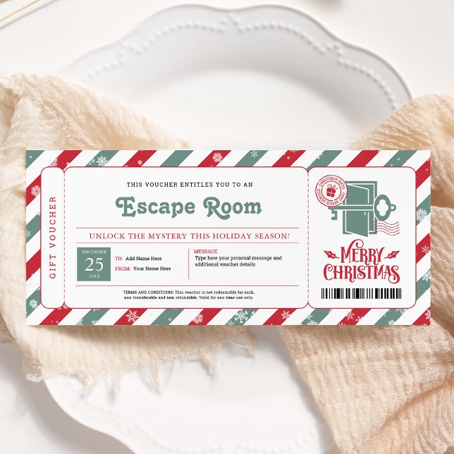 Escape Room Julklapp Voucher Inbjudningar (Skapare uppladdad)