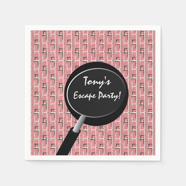 Escape Room Maze Myasty Girl's Party Supplies Pappersservett (Framsidan)