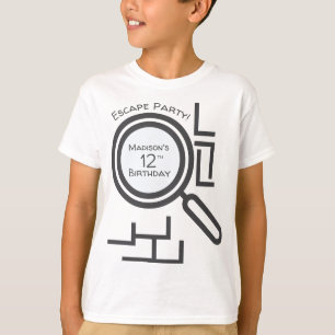 Escape Room Maze Party Grått White T-Shirt