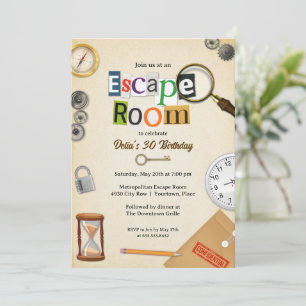 Escape Room Party Inbjudningar