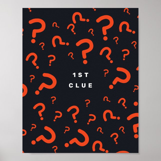 Escape-rummets Party Clue-tecken Poster (Framsidan)