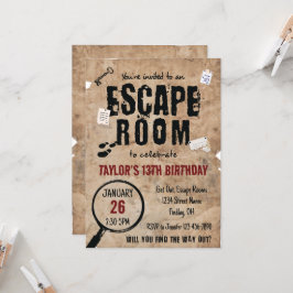 Escape-rumsklubbar, Födelsedagsfest för alla åldra Inbjudningar