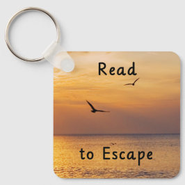 Escape to Read Keychain | Book Lover Reading Quote Nyckelring