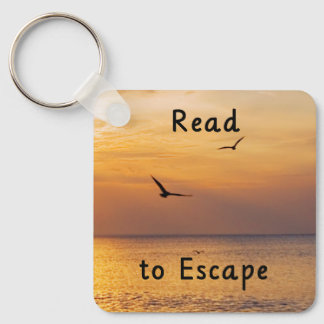 Escape to Read Keychain | Book Lover Reading Quote Nyckelring