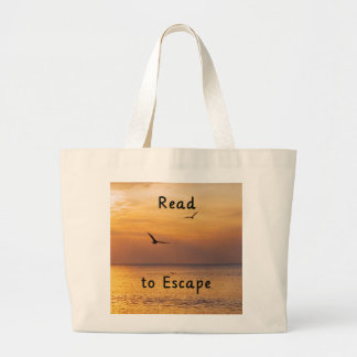 Escape to Read Tote Bag | Book Lover Reading Bag Jumbo Tygkasse