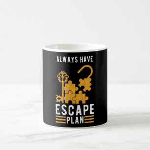 Escape-utrymningsplan för rum kaffemugg