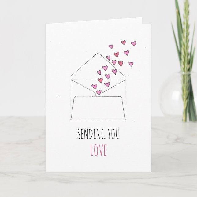 Escaping Hearts Valentine Day Folding Card Helgkort (Framsida)