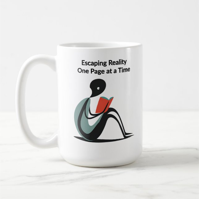 "Escaping Reality, One Page at a Time" hobby i bok Kaffemugg (Vänster)