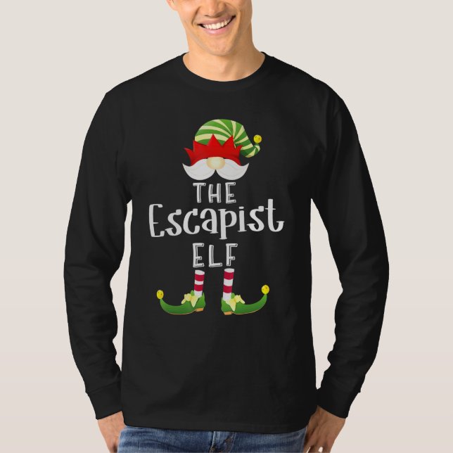 Escapist Elf Group jul Pajama Party T Shirt (Framsida)