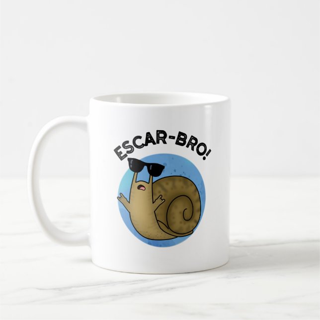 Escar-bro Funny Fransk Escargot Snigel Pun Kaffemugg (Vänster)