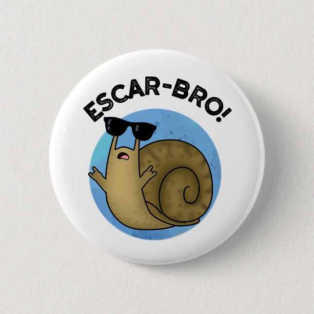 Escar-bro Funny Fransk Escargot Snigel Pun Knapp (Framsida)