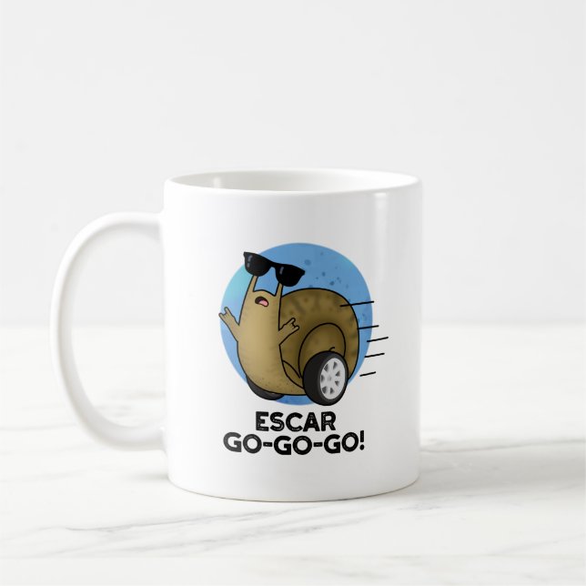 Escar-go-go-go Funny Fransk Snigel Pun Kaffemugg (Vänster)