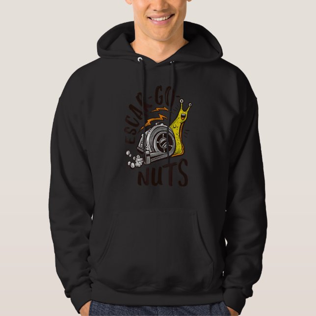 Escar Go Nöt Snigel Robot Maskin Escargot Pun An Hoodie (Framsida)