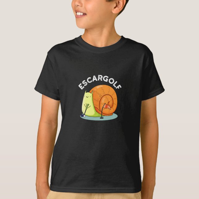 Escar-golf Funny Escargot Snigel Pun Mörk BG T Shirt (Framsida)