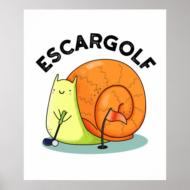 Escar-golf Funny Escargot Snigel Pun Poster (Framsidan)