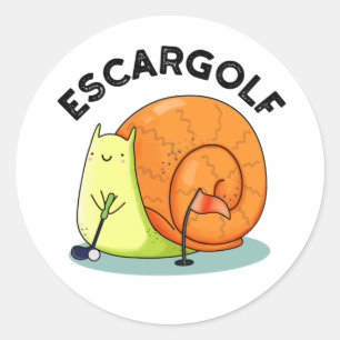 Escar-golf Funny Escargot Snigel Pun Runt Klistermärke