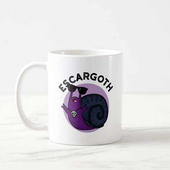 Escar-goth Funny Coola Goth Snigel Pun Kaffemugg (Vänster)