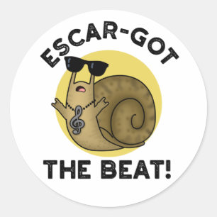 Escar-har Beat Funny Fransk Snigel Pun Runt Klistermärke