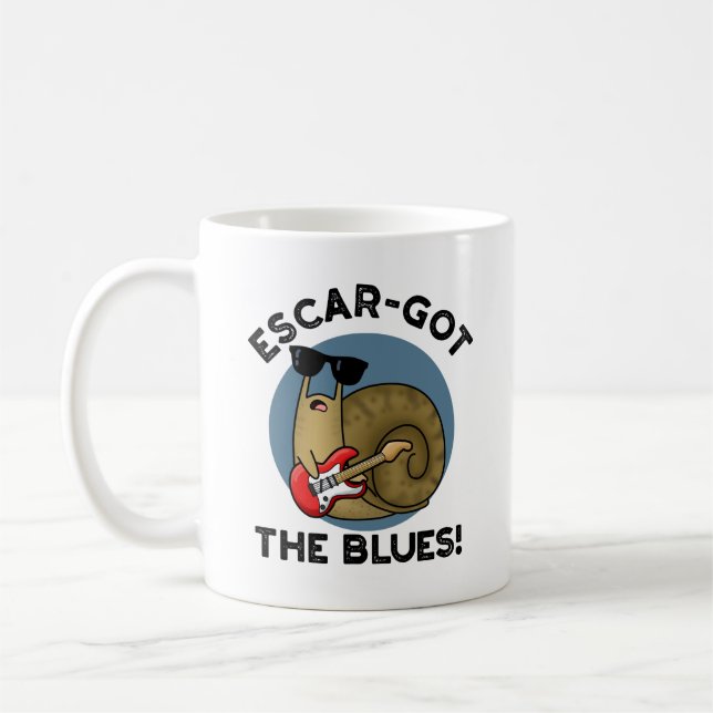 Escar-har Blues Funny Escargot Snigel Pun Kaffemugg (Vänster)