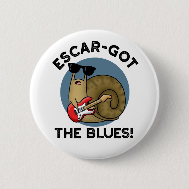 Escar-har Blues Funny Escargot Snigel Pun Knapp (Framsida)