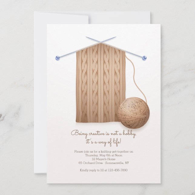 Escarf Kitting Party  Inbjudningar (Framsida)