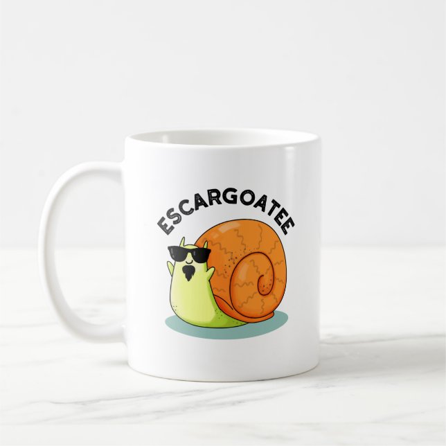 Escargoatee Funny Snigel Escargot Pun Kaffemugg (Vänster)