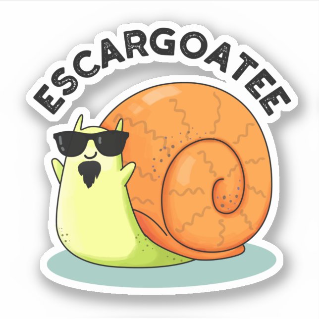 Escargoatee Funny Snigel Escargot Pun Klistermärken (Framsida)