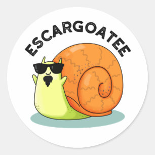 Escargoatee Funny Snigel Escargot Pun Runt Klistermärke