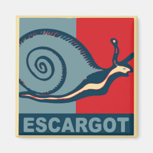 Escargot i rött och blått magnet