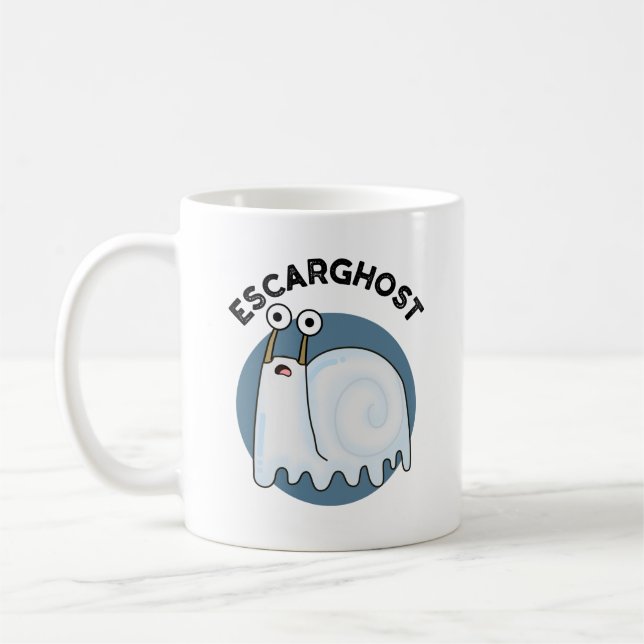 Escarspökfunny Fransk Ghost Snigel Pun Kaffemugg (Vänster)
