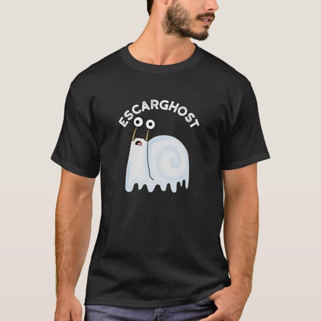 Escarspökfunny Fransk Ghost Snigel Pun Mörk BG T Shirt (Framsida)