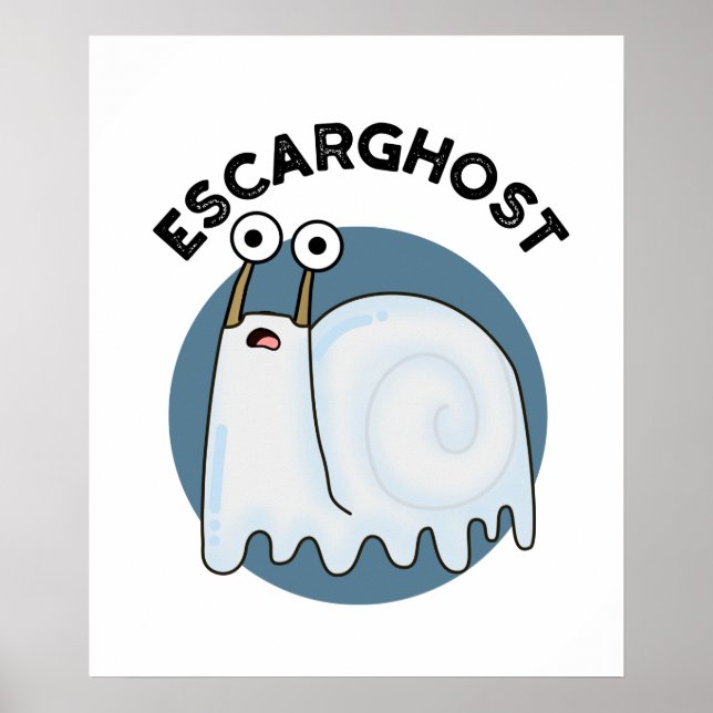 Escarspökfunny Fransk Ghost Snigel Pun Poster (Framsidan)