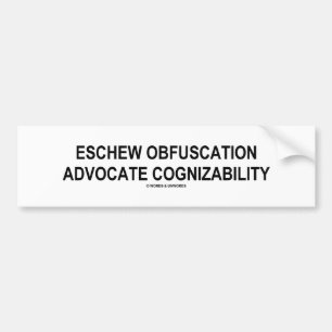 Eschew Obfuscals Advocate kognitivitetsoxymoron Bildekal