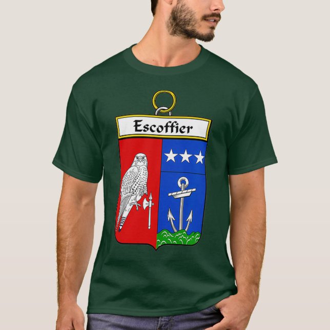 Escoffier Jackar Arm Family Crest T Shirt (Framsida)