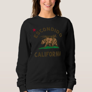 Escondido California Beach Flagga Bear Surfa Ca Vi T Shirt