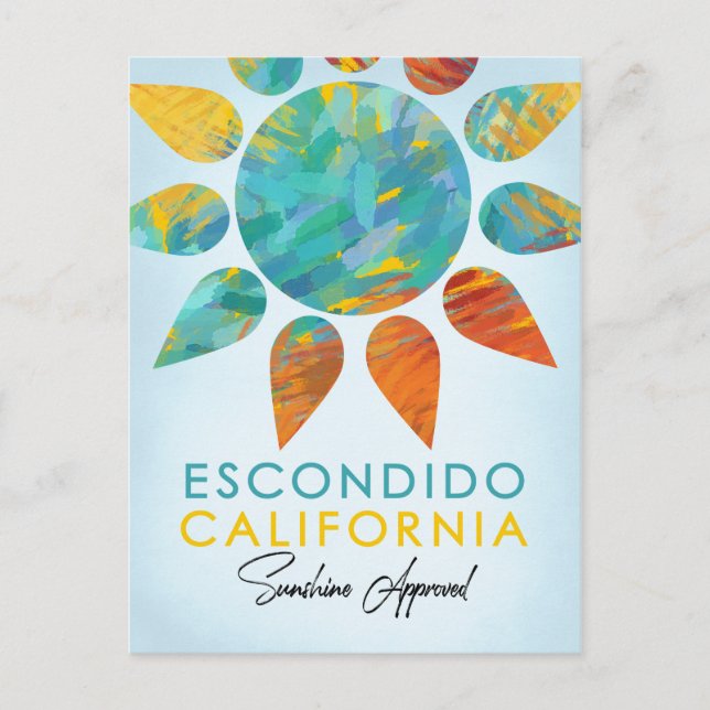 Escondido California Sunshine Travel Vykort (Framsida)