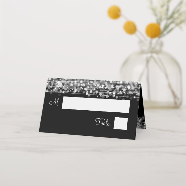 Escort-Party-miniatyrdiagram Elegant bröllop Silve Placeringskort (Framsida)