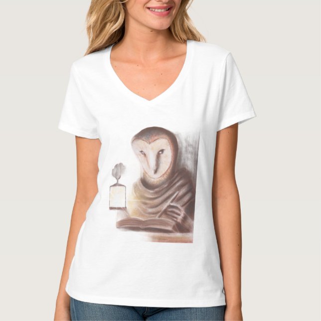 Escriba Coruja T-Shirt (Framsida)