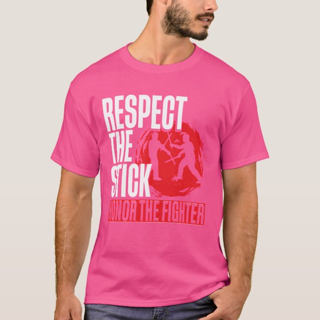 Escrima Arnis Martial Arts Respecthe Stick-familje T Shirt (Framsida)