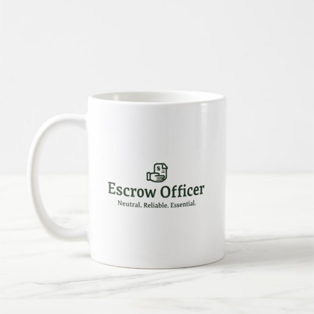 Escrow Officer  – Neutral. Reliable. Essential. Kaffemugg (Vänster)