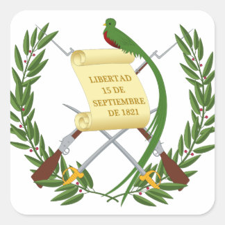 Escudo de armas de Guatemala - Jackande av arm Fyrkantigt Klistermärke