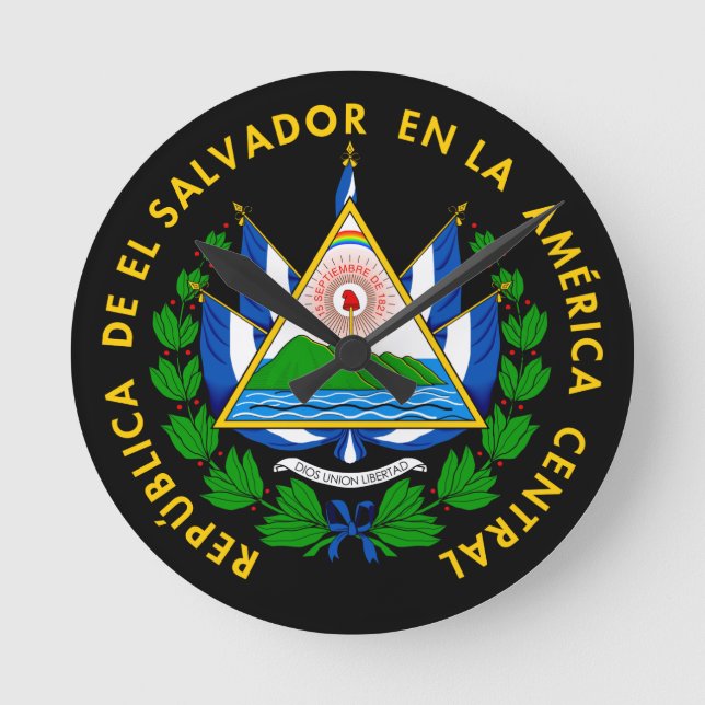 Escudo de El Salvador Rund Klocka (Framsida)