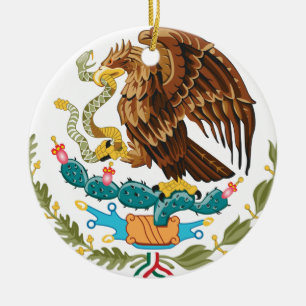 Escudo Nacional de México - Emblema Mexicano Julgransprydnad Keramik